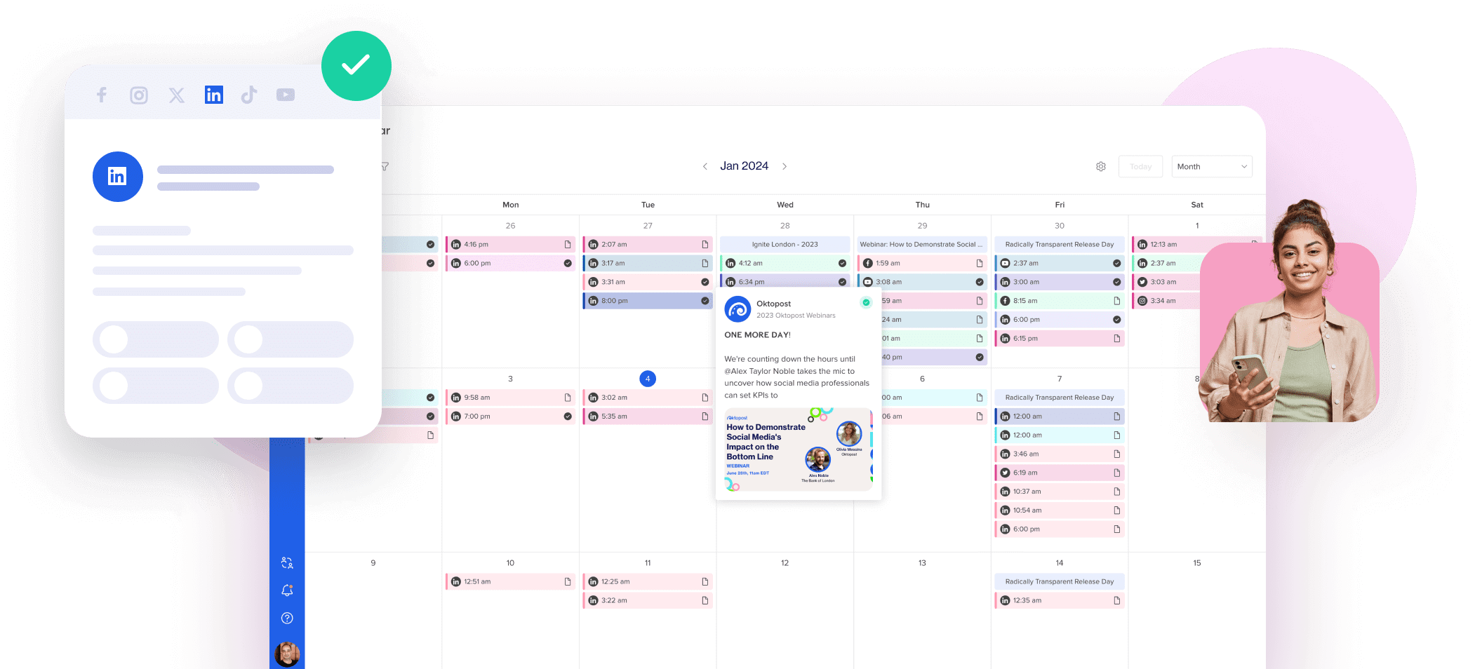 Oktopost's social media management tools