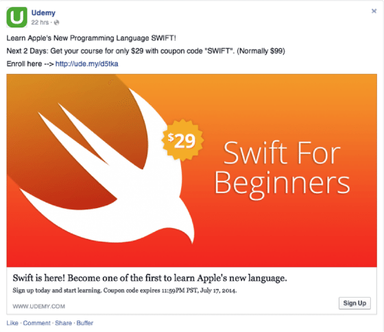 Udemy price ad