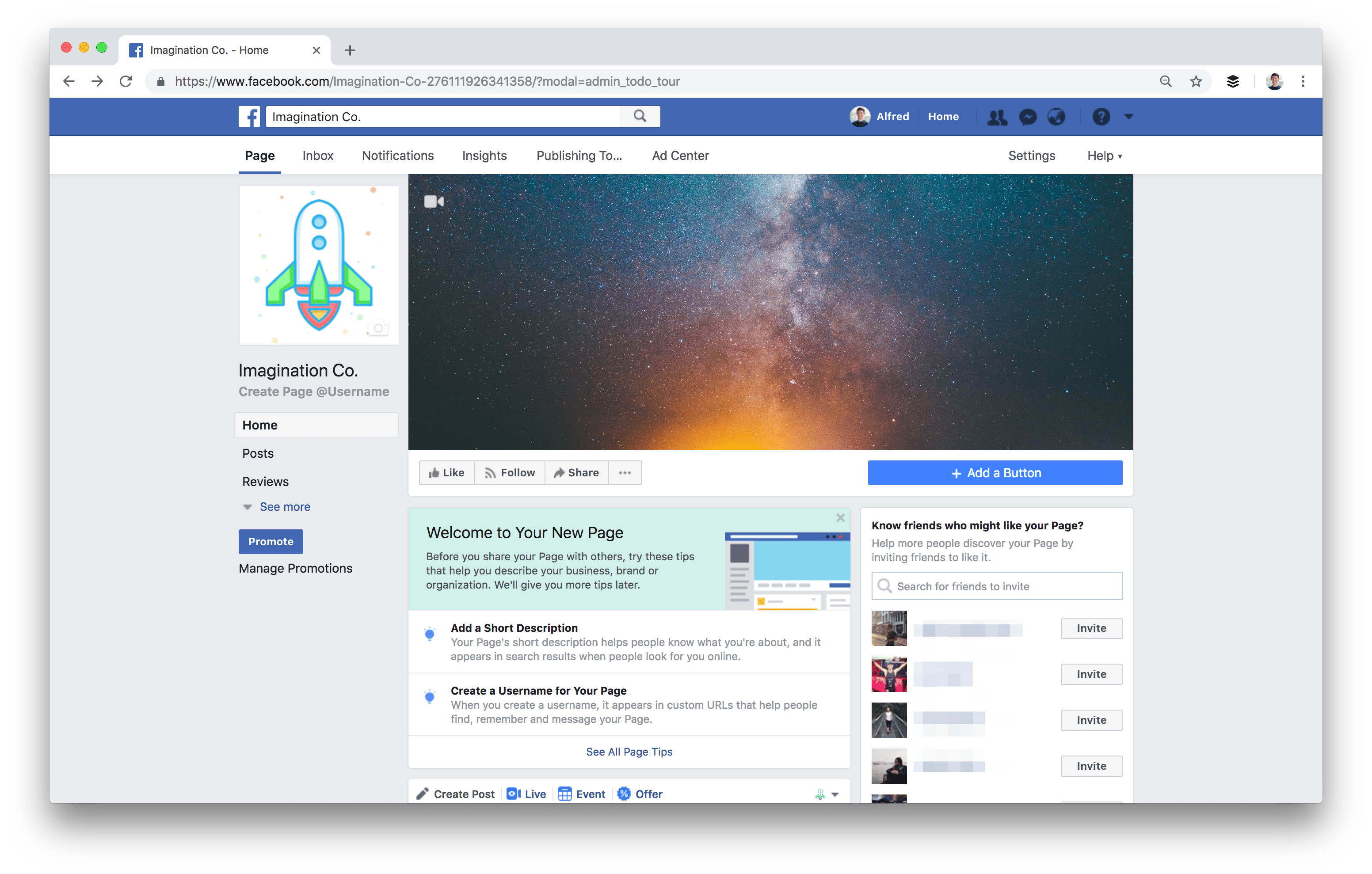 Facebook Page example Facebook Page example