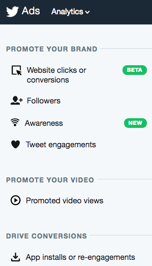 Twitter Ads Objectives Twitter Ads Objectives