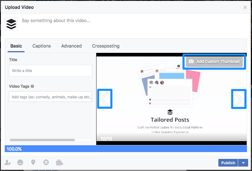 Select thumbnail for Facebook video Select thumbnail for Facebook video